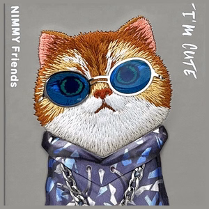 Nimmy Glasses Cool Cat Suojakuori iPhone 16 Pro:lle - harmaa