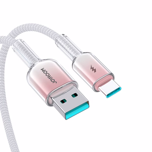 Joyroom S-A42 Crystal-Clear Series 3A USB-A - USB-C -kaapeli 1,2 m - valkoinen