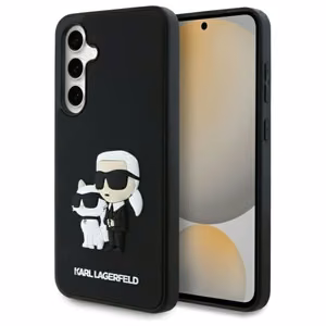 Karl Lagerfeld 3D Rubber Karl&Choupette Suojakuori Samsung Galaxy S24 FE:lle - musta