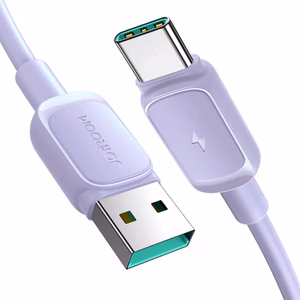 Joyroom Multi-Color Series A14 USB-A / USB-C 3A Kaapeli 1.2m - violetti