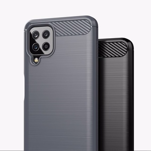 Carbon Case Flexible Cover TPU Case for Samsung Galaxy A22 4G black