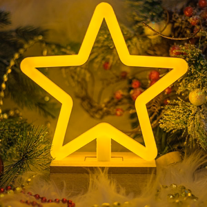 Forever Light Neon Wood jalusta LED Star lämmin valkoinen FLNW04