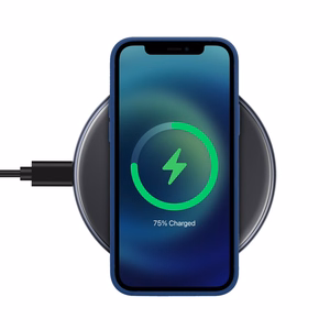 Crong PowerSpot Qi 15 W USB-C langaton laturi karkaistulla lasipinnalla, varjonmusta