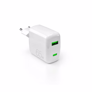 Puro 65W GaN USB-A USB-C seinälaturi - valkoinen
