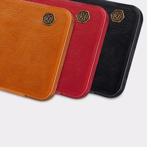 Nillkin Qin nahkainen holsteri tapauksessa Xiaomi Redmi Note 9T 5G ruskea