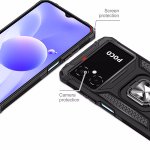 Wozinsky Ring Armor tapauksessa Samsung Galaxy A03 panssaroitu kansi magneettinen haltija rengas musta