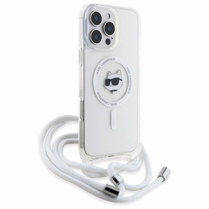 Karl Lagerfeld IML Choupette Head & Cord MagSafe Suojakuori iPhone 16 Pro:lle - läpinäkyvä