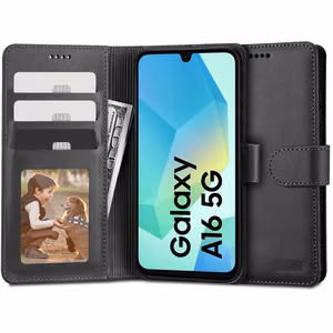 Tech-Protect Lompakko Suojakuori Samsung Galaxy A16 4G / 5G -puhelimelle - musta