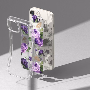 Ringke Fusion Design panssaroitu kotelo suojus geelirunko iPhone 14 Plus läpinäkyvä (violetti ruusu) (FD637E29)