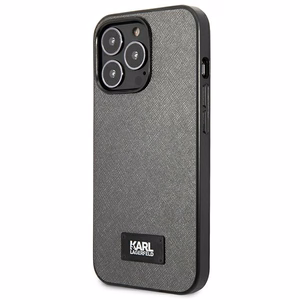 Karl Lagerfeld Saffiano Plaque Suojakuori iPhone 13 Pro Max 6.7" - Hopeinen