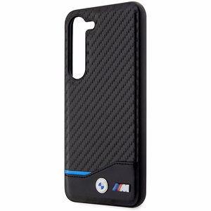 BMW Nahkainen Carbon Suojakuori Samsung Galaxy S23+:lle - musta