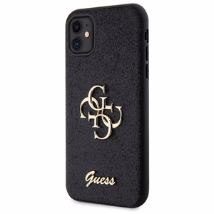 Guess GUHCN61HG4SGK Suojakuori iPhone 11 / Xr:lle - musta Glitter Script Big 4G