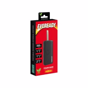 Eveready PX30B varavirtalähde, 30000 mAh, 2 × USB-A, musta