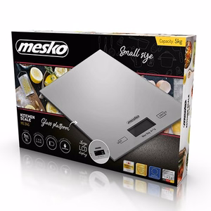 Mesko MS 3145 – elektroninen keittiövaaka, enintään 5 kg, 1 g tarkkuus, LCD, hopeanvärinen