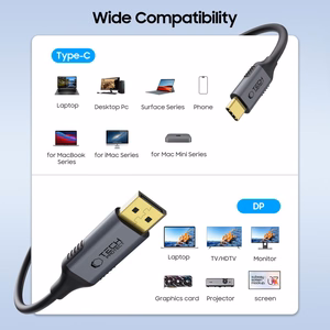 Tech-Protect UltraBoost USB-C - DisplayPort 1.4 8K 60Hz kaapeli 180 cm - musta