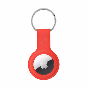 Crong Silicone case for Apple AirTag 1 / 2, with key ring, red
