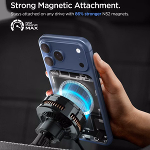 Spigen Essential EV25MFAQ Magneettinen MagSafe Auton Ilmaventtiilikiinnike - Musta