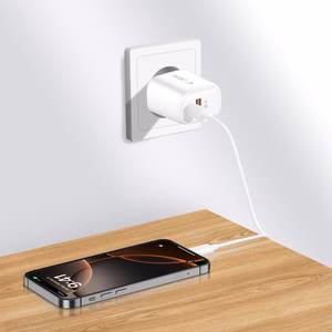 Tech-Protect NCA30 PD 30W QC3.0 USB-A / USB-C Wall Charger + USB-C / USB-C Cable 100cm - White