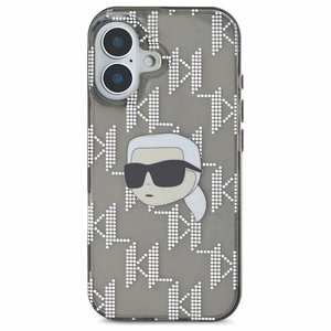 Karl Lagerfeld IML Karl Head Electroplated iPhone 16 Suojakuori - Musta