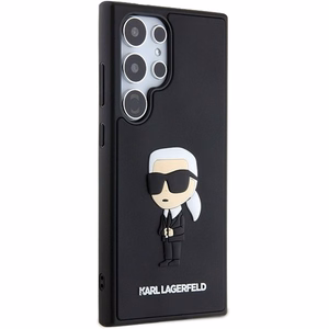 Karl Lagerfeld 3D Rubber Ikonik NFT Suojakuori Samsung Galaxy S24 Ultra:lle - musta