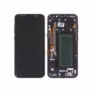 LCD-näyttö, yhteensopiva Samsung G955 S8 Plus kehyksellä / Midnight Black / HQ
