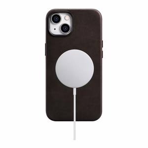 iCarer Öljyvaha Premium Nahkakotelo iPhone 14 Plus Magneettinen nahkakotelo MagSafe ruskea (WMI14220703-BN)