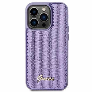 Guess Sequin Script Metal Suojakuori iPhone 15 Pro Max:lle - violetti