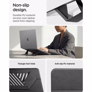 Spigen SlimFold LD201-S6 -kannettavan tietokoneen teline, harmaa