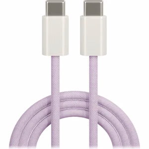 Maxlife MXUC-06 -kaapeli USB-C - USB-C 1,0 m 20W violetti nailon