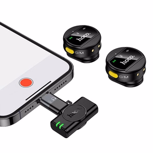 Hoco L22 -langaton 2-in-1 mikrofoni Lightning / USB C, musta