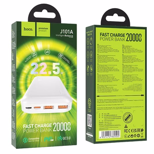 Varavirtalähde Hoco J101A PD 20W+Quick Charge 3.0 22.5W 20000mAh, valkoinen