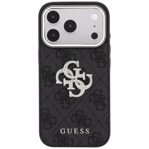 Guess 4G & Big Strass Logo -suojakuori laitteelle iPhone 18 Pro / 17 Pro – musta
