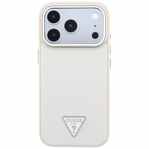 Guess Grained Triangle Logo MagSafe -suojakuori iPhone 18 Pro / 17 Pro – beige