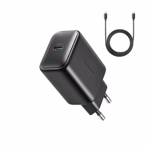Joyroom JR-TCF23 verkkolaturi USB-C 25W SFC / PPS / PD - musta + USB-C / USB-C kaapeli 1m