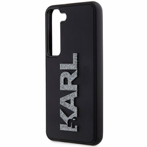 Karl Lagerfeld 3D Rubber Glitter Logo Suojakuori Samsung Galaxy S23+:lle - musta