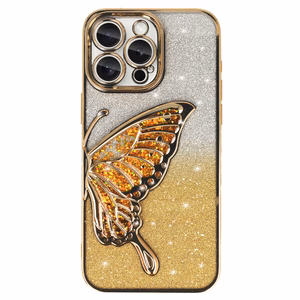 Tel Protect Butterfly Water Suojakuori iPhone 17 Pro Max:lle kultainen