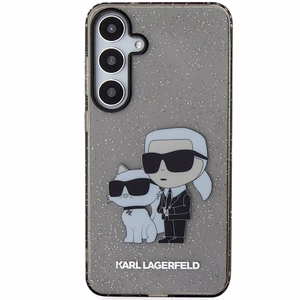 Karl Lagerfeld Glitter Karl & Choupette kovakuori Samsung Galaxy S24+:lle - musta/musta