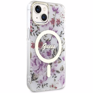 Guess GUHMP14SHCFWST iPhone 14 6,1 läpinäkyvä suojakuori Magsafe IML Flower