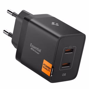 Spigen Essential EE472EU 2-porttinen USC-C 47W seinälaturi - Musta