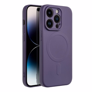 Silikoninen Mag Cover iPhone 14 PRO:lle yhteensopiva MagSafen kanssa tummanvioletti