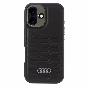 Audi Synteettinen Nahka MagSafe iPhone 16 6.1" Musta/Musta Kova Suojakuori AU-TPUPCMIP16-GT/D3-BK