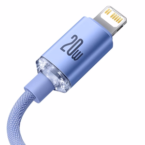 USB Cable Baseus "CAJY000205" Violet "Type-C / Lightning" 200cm (up to 20W)