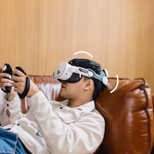 BoboVR E3 Pro päähihna akulla Meta Quest 3:lle ja 3S:lle - valkoinen ja musta