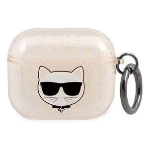 Karl Lagerfeld tapauksessa Airpods 3 KLA3UCHGD kulta Glitter Choupette