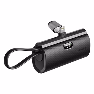 Ulkoinen akku Forcell F-Energy Power Plug F5K3 PD 20W 5000 mAh sisäänrakennetulla Lightning-liittimellä musta