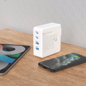 GaN 100W fast wall charger 2 x USB-C / 2 x USB Dudao A100EU - white