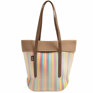 BUILT City Tote neopreenikassi keinonahkakahvoilla, Candy Dot