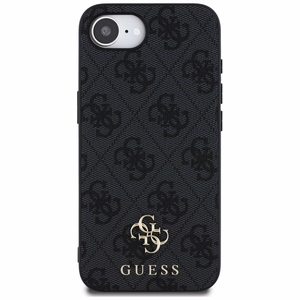 Guess HC MagSafe PU 4G Small 4G and Classic Suojakuori iPhone 16e:lle - Musta