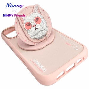 Nimmy Glasses Cool Cat MagSafe Suojakuori iPhone 16:lle - vaaleanpunainen