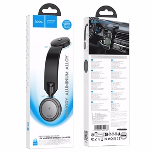 Langaton auton laturi-teline Hoco (HW29) (MagSafe 15W) kiinnitys konsoliin/ikkunaan musta